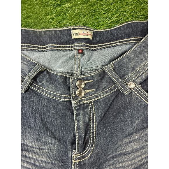 YMI Women’s Bootcut Jeans Sz 14 Blue Medium Wash Stretch Denim Mid Rise - Picture 3 of 11